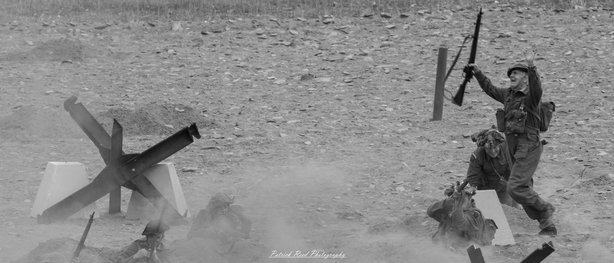 A soldier's on the battlefield, captured amidst swirling smoke and tension. A vivid portrayal of courage and vigilance in a high-stakes environment.